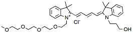 Molecular structure of the compound: N-(m-PEG4)-N-hydroxypropyl-Cy5
