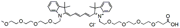 Molecular structure of the compound: N-(m-PEG4)-N-(PEG4-acid)-Cy5