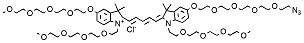 Molecular structure of the compound: N-(m-PEG4)-N-(m-PEG4)-O-(m-PEG4)-O-(azide-PEG4)-Cy5