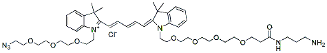 Molecular structure of the compound: N-(azide-PEG3)-N-(Amine-C3-PEG4)-Cy5