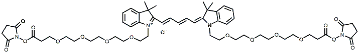 Molecular structure of the compound: Bis-(N,N-NHS-PEG4)-Cy5