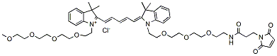 Molecular structure of the compound: N-(m-PEG4)-N-(PEG3-Mal)-Cy5