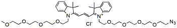 Molecular structure of the compound: N-(m-PEG4)-N-(azide-PEG4)-Cy3