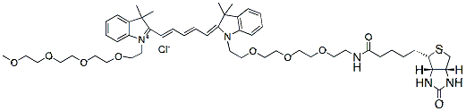 Molecular structure of the compound: N-(m-PEG4)-N-(biotin-PEG3)-Cy5