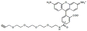 Molecular structure of the compound: Carboxyrhodamine 110-PEG4-alkyne