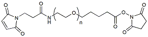 Molecular structure of the compound: Mal-PEG-Succinimidyl Valerate, MW 20,000