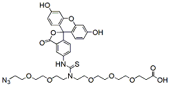 Molecular structure of the compound: N-(Azido-PEG2)-N-Fluorescein-PEG3-acid