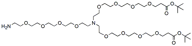 Molecular structure of the compound: N-(Amino-PEG4)-N-bis(PEG4-t-butyl ester)