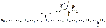 Molecular structure of the compound: N-(Azido-PEG3)-N-Biotin-PEG4-methyl ester
