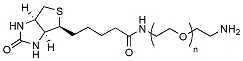 Molecular structure of the compound: Biotin-PEG-amine, MW 3,400
