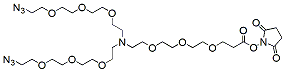 Molecular structure of the compound: N-(NHS-PEG3)-N-bis(PEG3-azide)