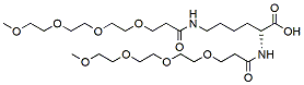 Molecular structure of the compound: (R)-2,6-Bis-(m-PEG4)-amidohexanoic acid