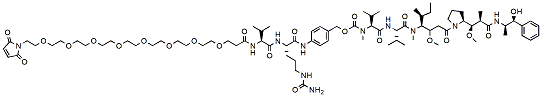 Molecular structure of the compound: Mal-PEG8-Val-Cit-PAB-MMAE