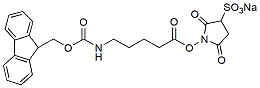 Molecular structure of the compound: Fmoc-NH-pentoic acid-NHS-SO3Na