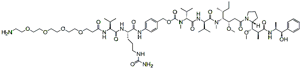 Molecular structure of the compound: Amino-PEG4-Val-Cit-PAB-MMAE
