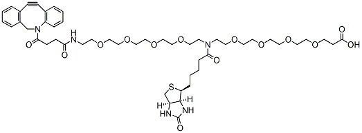 Molecular structure of the compound: N-(DBCO-PEG4)-N-Biotin-PEG4-acid