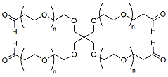 Molecular structure of the compound: 4arm-PEG-Propionaldehyde, MW 10,000