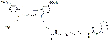 Molecular structure of the compound: Sulfo-Cy3-PEG2-TCO