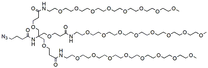 Molecular structure of the compound: Azidobutanamide-Tri-(m-PEG8-ethoxymethyl)-methane