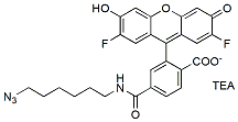 Molecular structure of the compound: Difluorocarboxyfluorescein Azide, 6-isomer