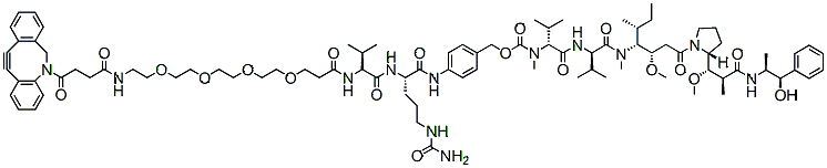 Molecular structure of the compound: DBCO-PEG4-Val-Cit-PAB-MMAE