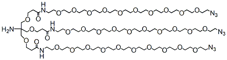 Molecular structure of the compound: Amino-Tri-(Azide-PEG10-ethoxymethyl)-methane HCl Salt