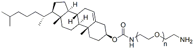 Molecular structure of the compound: Cholesterol-PEG-Amine, MW 1,000