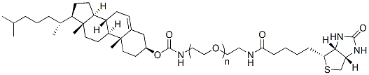 Molecular structure of the compound: Cholesterol-PEG-Biotin, MW 5,000