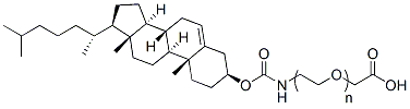 Molecular structure of the compound: Cholesterol-PEG-Acid, MW 3,400
