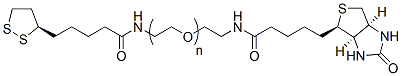 Molecular structure of the compound: Lipoamide-PEG-Biotin, MW 1,000