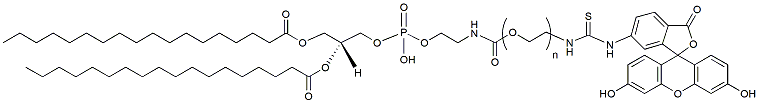 Molecular structure of the compound: DSPE-PEG-FITC, MW 1,000