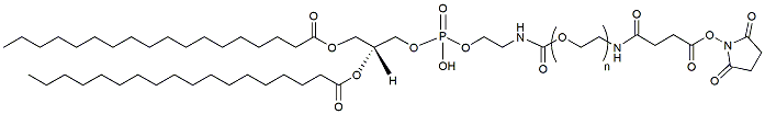 Molecular structure of the compound: DSPE-PEG-NHS, MW 600