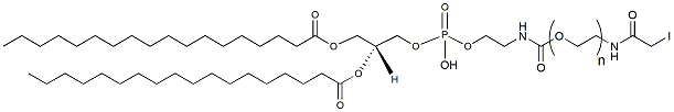 Molecular structure of the compound: DSPE-PEG-IA, MW 3,400