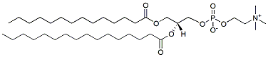 Molecular structure of the compound: 1-myristoyl-2-palmitoyl-sn-glycero-3-phosphocholine