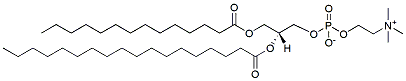 Molecular structure of the compound: 1-myristoyl-2-stearoyl-sn-glycero-3-phosphocholine