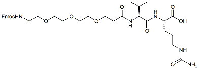 Molecular structure of the compound: Fmoc-PEG3-Val-Cit