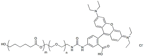 Molecular structure of the compound: PCL(1k)-PEG(1k)-RhB