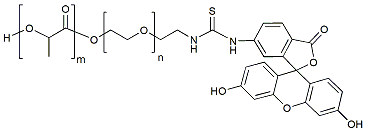 Molecular structure of the compound: PLLA(1k)-PEG(1k)-FITC