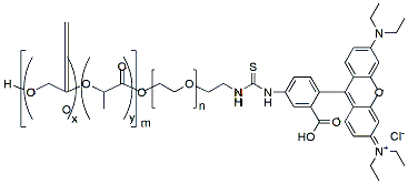 Molecular structure of the compound: PLGA(1k)-PEG(1k)-RhB