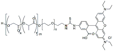 Molecular structure of the compound: PLGA(1k)-PEG(2k)-RhB