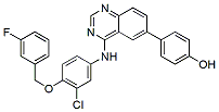 Molecular structure of the compound: 4-(4-(4-(3-fluorobenzyloxy)-3-chlorophenylamino)quinazolin-6-yl)phenol