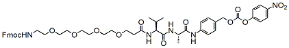 Molecular structure of the compound: Fmoc-PEG4-Val-Ala-PAB-PNP