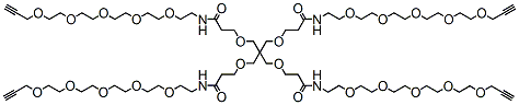 Molecular structure of the compound: Tetra(3-methoxy-N-(PEG5-prop-2-ynyl)propanamide) Methane