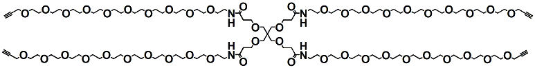 Molecular structure of the compound: Tetra-(amido-PEG10-propargyl)
