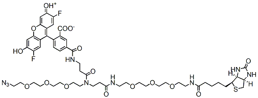 Molecular structure of the compound: Fluorescein Biotin Azide