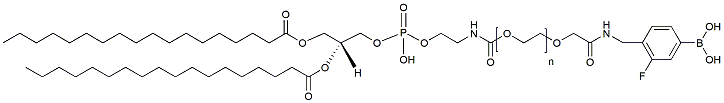 Molecular structure of the compound: DSPE-PEG-Boronate, MW 3,400