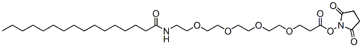 Molecular structure of the compound: Palmitic acid-PEG4-NHS ester
