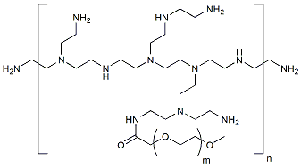 Molecular structure of the compound: PEI-g(2k)-PEG(1k), 10% PEG ratio