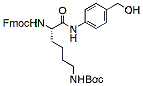 Molecular structure of the compound: Fmoc-Lys(Boc)-PAB-OH