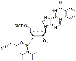 Molecular structure of the compound: 5-O-DMT-2-OMe-Benzoyl-Adenosine-CE Phosphoramidite